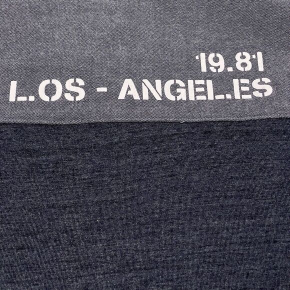 Guess Jeans Shirt Mens Medium Blue Denim V-Neck Cotton Pocket Los Angeles 1981 - Picture 6 of 8